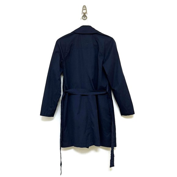 Old Navy, xs belted double breasted trench coat, navy blue - Picture 6 of 14